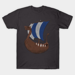 Viking Ship blue T-Shirt